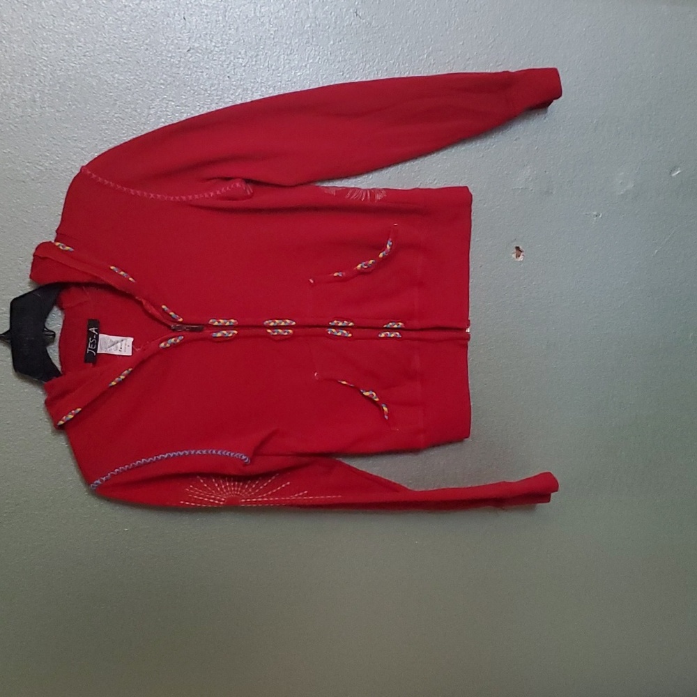 Very Unique JES-A hoodie deep red color